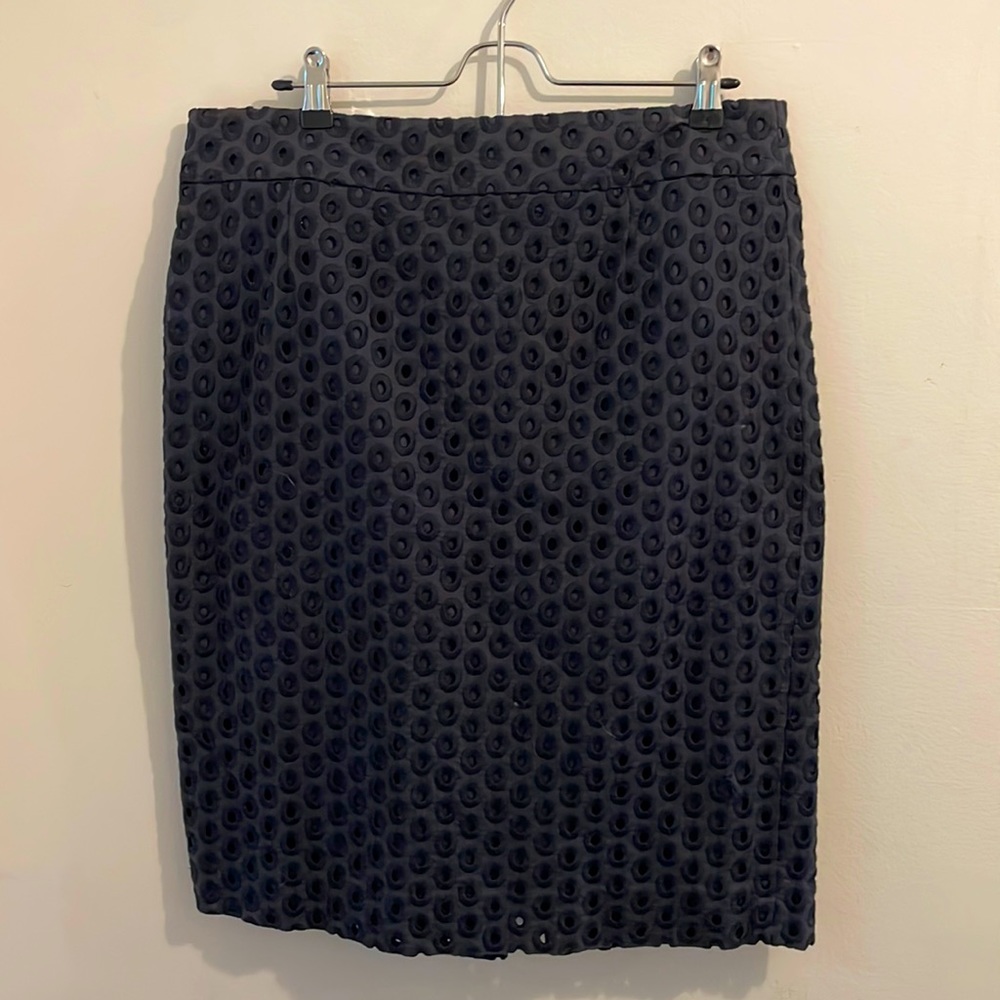 J. Crew Eyelet pencil skirt